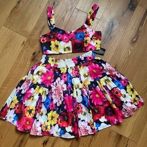 Two piece D&G floral skirt and top.